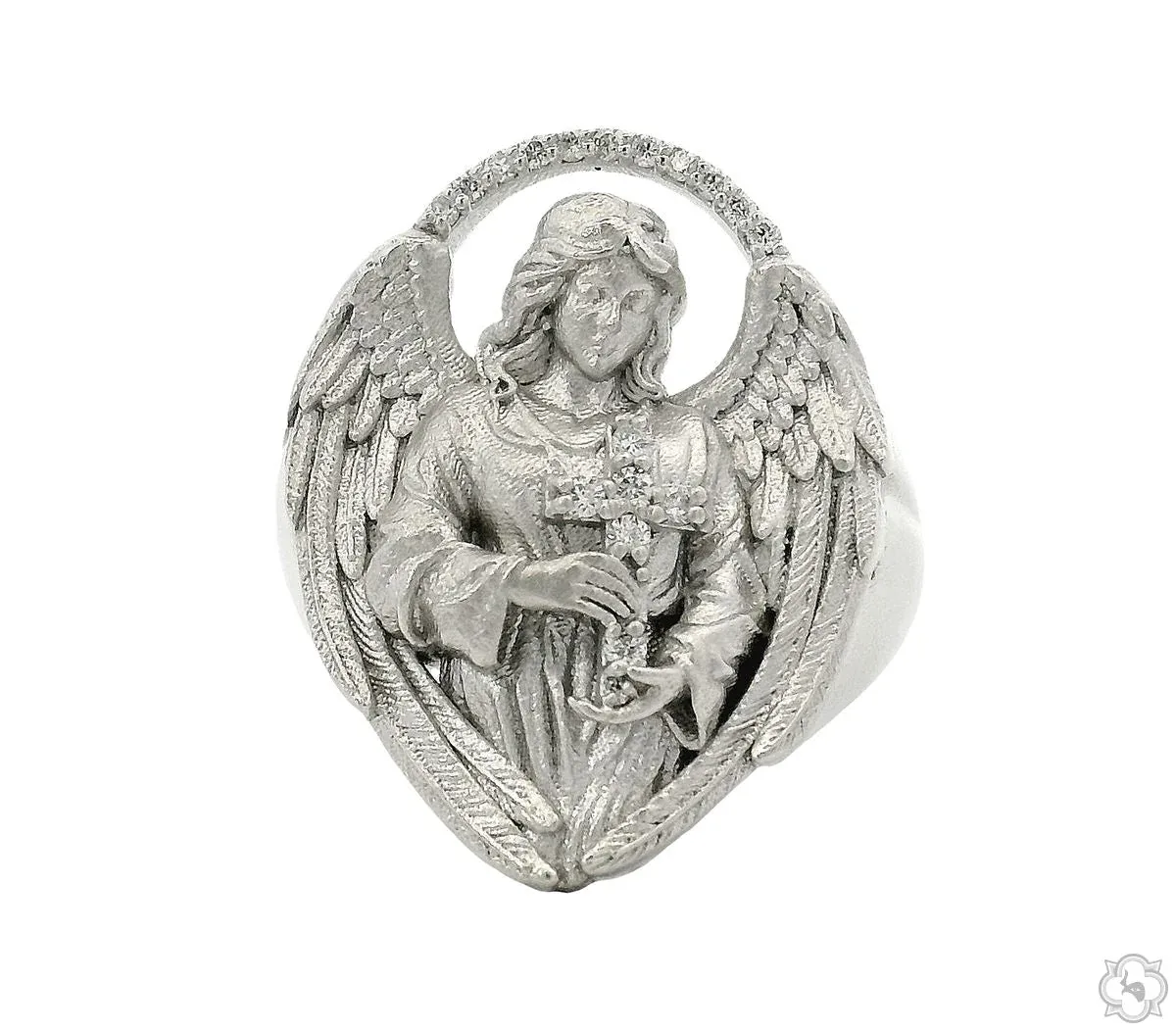RINA - For Him CUSTOM Virgin Mary Angel Ring 70700 in Rose Gold / 8 – Ring