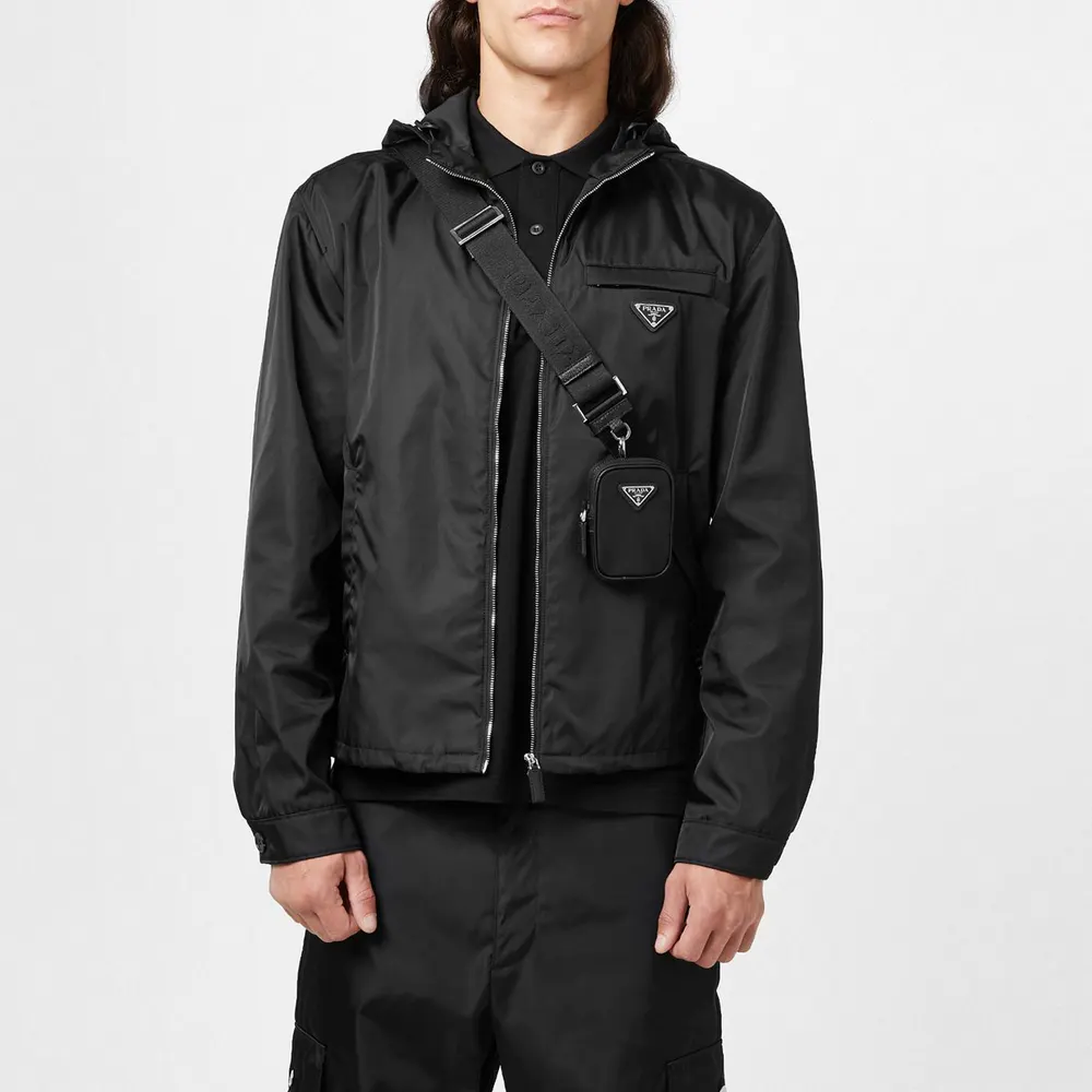 Prada Men's Re-Nylon Long Sleeve Zip Windbreaker detail 3