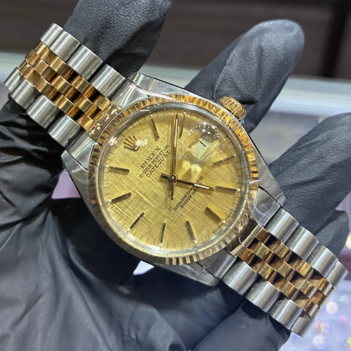 ANKUR - For Him WATCHES Rolex Datejust 36mm | Two Tone Yellow Gold | Champagne Linen Stick Dial – Watch