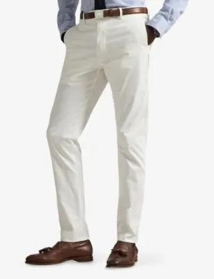 POLO RALPH LAUREN Jarrett Slim-Leg Stretch-Cotton Sateen Trousers - 36/32 in WHITE, additional product view 3