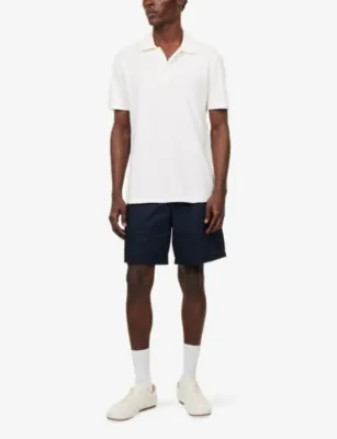 FRED PERRY Tailored Cotton Twill Shorts in NAVY, additional product view 2