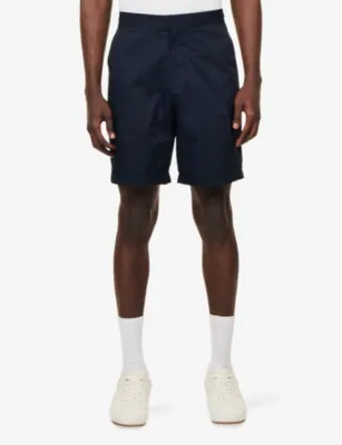 FRED PERRY Tailored Cotton Twill Shorts in NAVY, additional product view 3