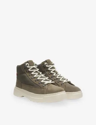 HUGO Hybrid Suede Leather Boots - EUR 46 / 12 UK MEN in Open Green, additional product view 2