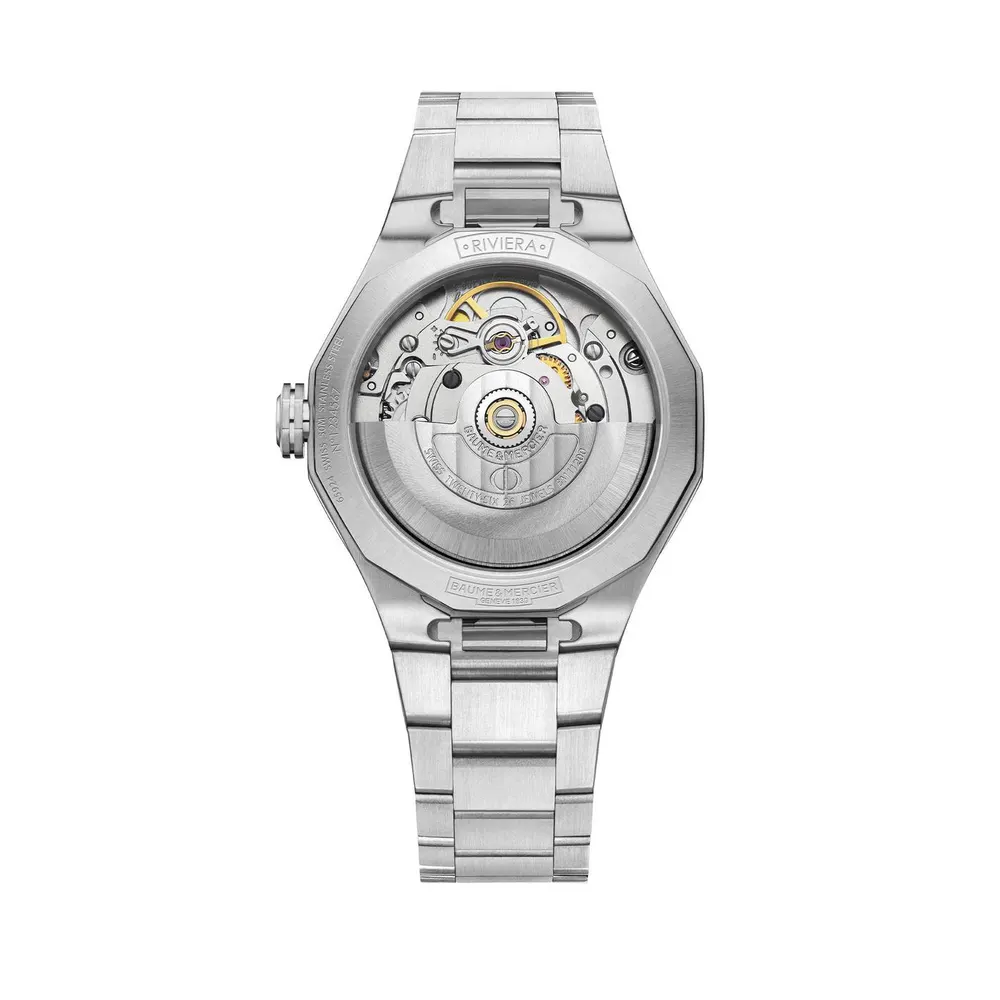 Baume and Mercier Riviera Automatic Analogue Watch in Silver/MOP, additional product view 2