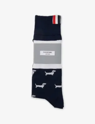 THOM BROWNE Hector Cotton-Blend Mid-Calf Socks