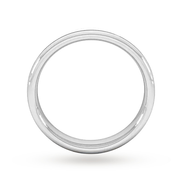 For Him 4mm D Shape Standard Matt Finish With Double Grooves Wedding Ring In 18 Carat White Gold detail 3