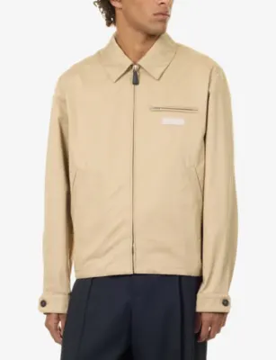 GIVENCHY Logo-Embroidered Zip-UP Cotton Harrington Jacket detail 3