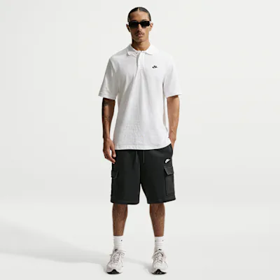 Nike Club Men's Fleece Cargo Shorts - Black/Black/White