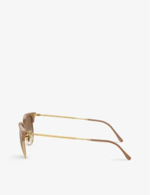RAY-BAN RB4416 New Clubmaster irregular-frame crystal sunglasses detail 3