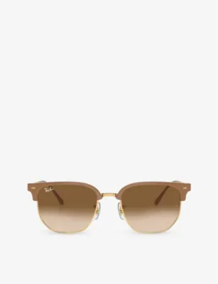 RAY-BAN RB4416 New Clubmaster irregular-frame crystal sunglasses
