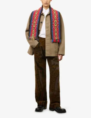 DRIES VAN NOTEN Porten Straight-Leg Cotton-Corduroy Trousers detail 2