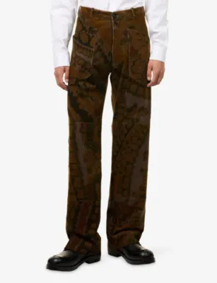 DRIES VAN NOTEN Porten Straight-Leg Cotton-Corduroy Trousers detail 3