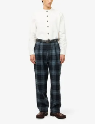 LABRUM LONDON Grandad Freetown Cotton Shirt in WHITE, additional product view 2
