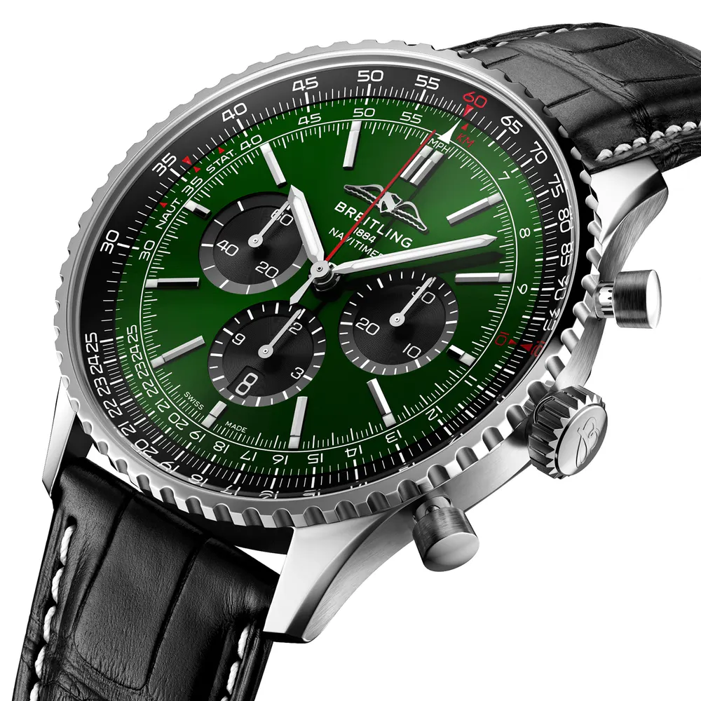 Breitling Navitimer B01 Chronograph 46 Stainless Steel Leather Strap Watch detail 2