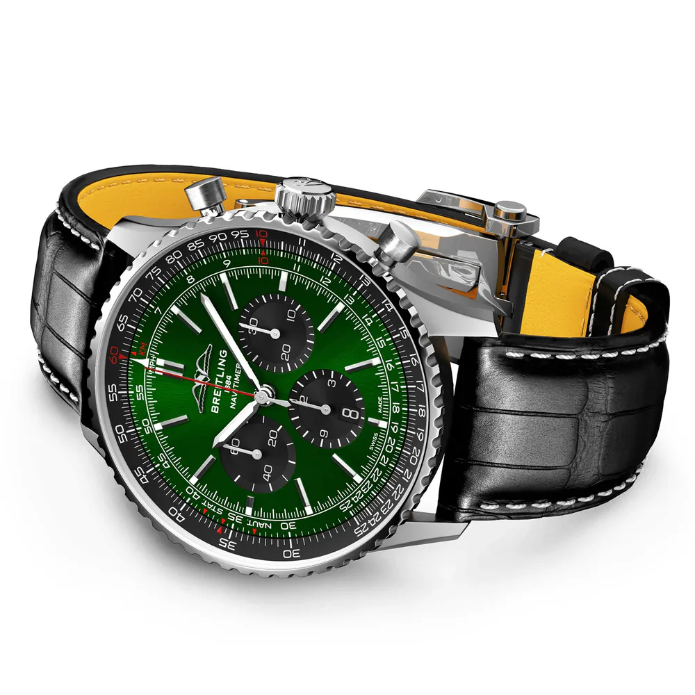 Breitling Navitimer B01 Chronograph 46 Stainless Steel Leather Strap Watch detail 3