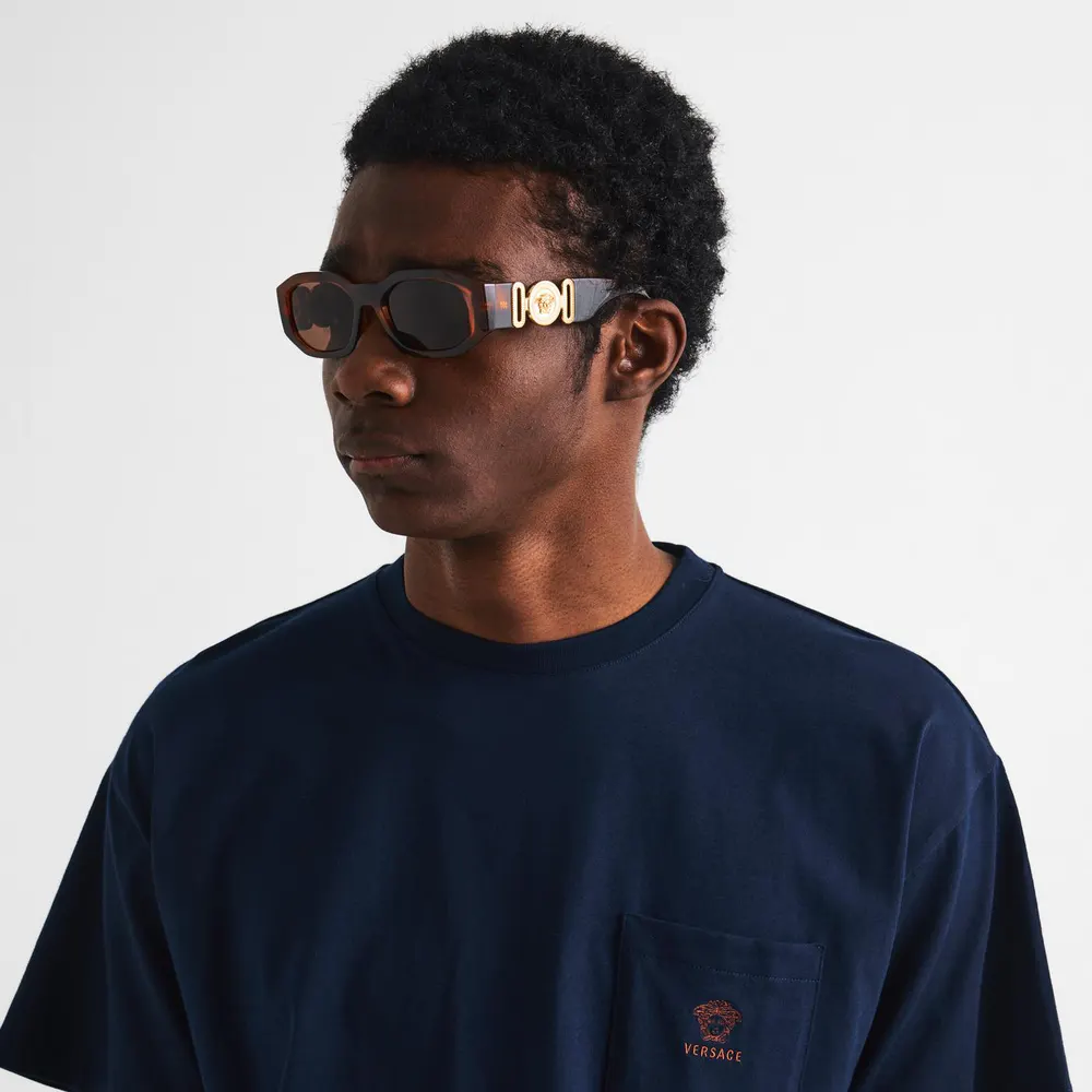 Versace Men's 0VE4361 Oval Sunglasses in Havana, additional product view 3