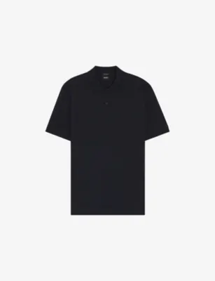 BOSS Pallas Logo-Embroidered Cotton-Piqué Polo Shirt - DARK BLUE