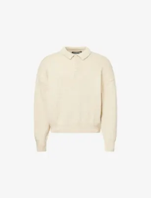 COLE BUXTON Beach Knitted Cotton Polo Jumper
