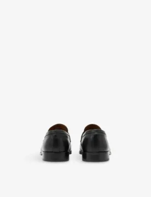 REISS Peter Formal Leather Saddle Loafers - EUR 45 / 11 UK MEN in BLACK, additional product view 3
