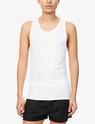 CALVIN KLEIN Crewneck Pack-Of-Three Cotton-Blend Tank Top detail 2