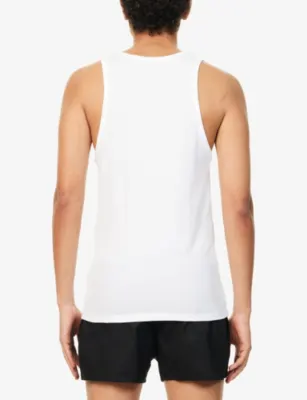 CALVIN KLEIN Crewneck Pack-Of-Three Cotton-Blend Tank Top detail 3