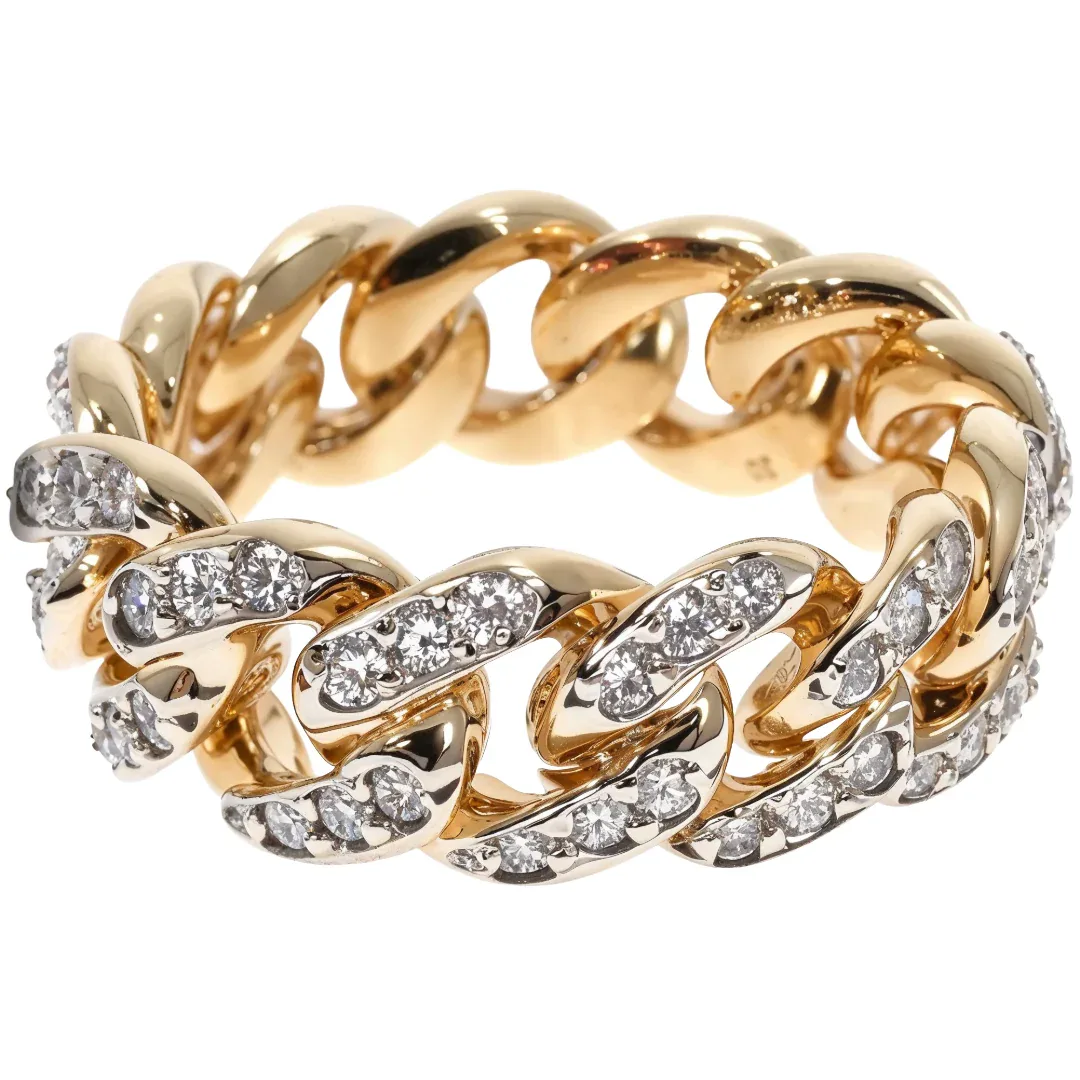 RINA - For Him FACTORY 14k Yellow Gold Diamond Miami Cuban Ring 64736 in Rose Gold / 12 – Ring