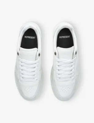 REPRESENT Initial leather low-top trainers - EUR 46 / 12 UK MEN in White, additional product view 2