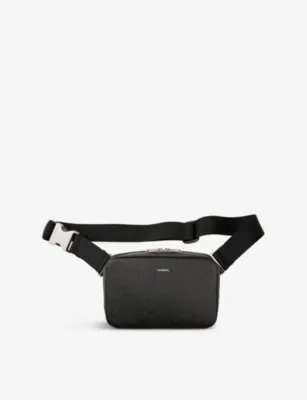 SANDRO Logo-Embossed Small Reconstituted Leather Bag - NOIR / GRIS - 1SIZE detail 2