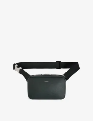 SANDRO Logo-Embossed Small Reconstituted Leather Bag - NOIR / GRIS - 1SIZE