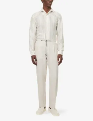 CORNELIANI Camp Short-Sleeve Linen Shirt - 15.75 detail 2