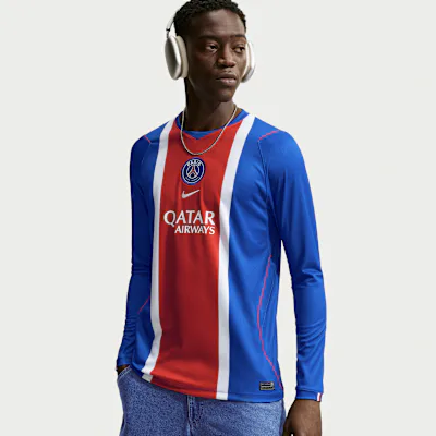 Nike Paris Saint-Germain 2026/27 Stadium Home Men's Nike Dri-FIT Football Replica Long-Sleeve Shirt - Old Royal/White/University Red/White