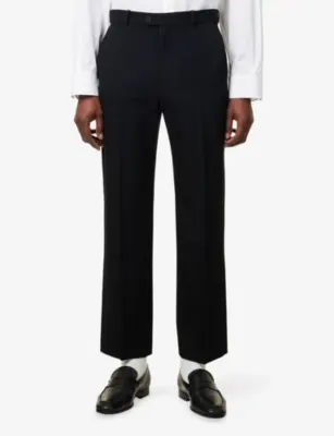 THE ROW Tim Straight-Leg Wool Trousers detail 3