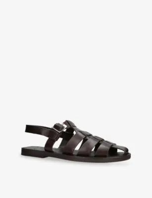 GRENSON Quincy Leather Sandals - EUR 42 / 8 UK MEN in Brown, additional product view 3
