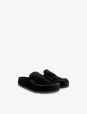 BIRKENSTOCK Naples Wrapped Suede Clogs - EUR 43.5 / 9.5 UK MEN in BLACK, additional product view 3