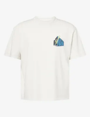 NAHMIAS TV Logo-Print Boxy Cotton T-Shirt - M
