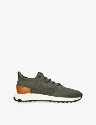 TODS Run 63K Calzino Knitted and Leather Trainers - EUR 44 / 10 UK MEN in Dark Green – Mens | Trainers | Sports shoes