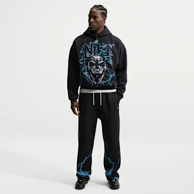 Nike Standard Issue Men's Brushed Basketball Trousers - Black/Light Current Blue/Pale Ivory in Black/Light Current Blue/Pale Ivory – Nike men's and unisex