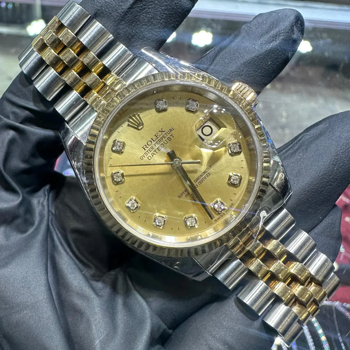 ANKUR - For Him WATCHES Rolex Datejust 36mm | Champagne Diamond Dial | Two Tone Yellow Gold – Watch