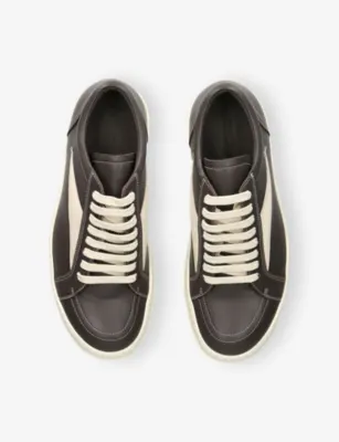 RICK OWENS Vintage Leather Trainers - EUR 41 / 7 UK MEN in GREY/DARK, additional product view 2