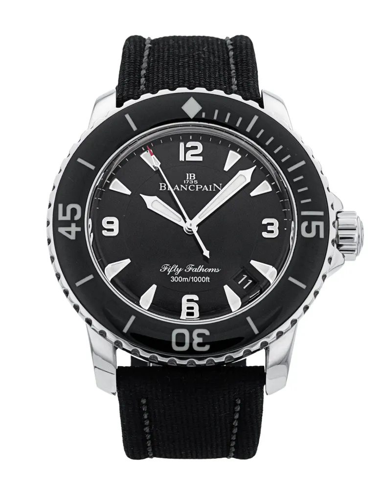 Blancpain Fifty Fathoms 5015-1130-52A — 2013 — Very good in Black Quarter Arabic – Pre-owned watches