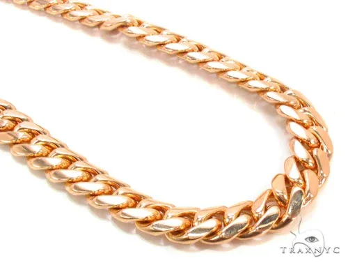 JALGAS - MIAMI CUBAN LINK 14K Rose Gold Solid Miami Cuban Link Chain 30 Inches 9mm 36150 in Rose – Chain