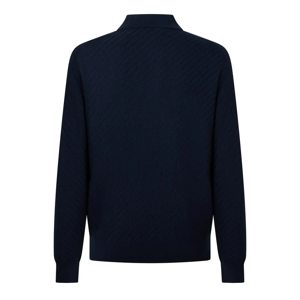 Brioni Brioni Trama LS Knt Sn64 in Navy, additional product view 2