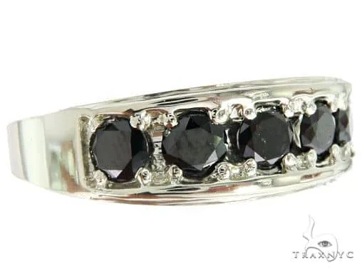 RINA - For Him FACTORY 14K White Gold Black Diamond Band 65004 in Rose Gold / 7.5 – Ring