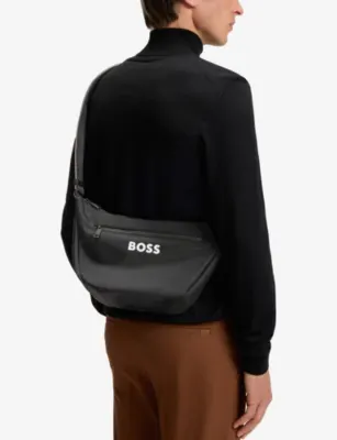 BOSS Logo-Print Woven Cross Body Bag detail 2