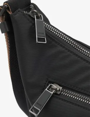 BOSS Logo-Print Woven Cross Body Bag detail 3