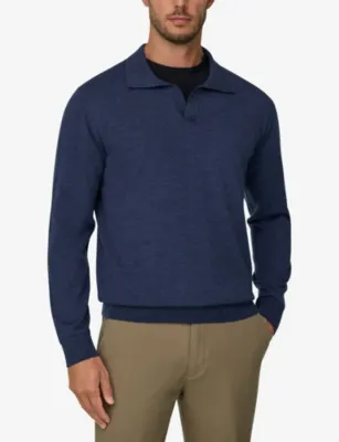 BOGGI MILANO Open-Collar Knitted Polo Shirt detail 3