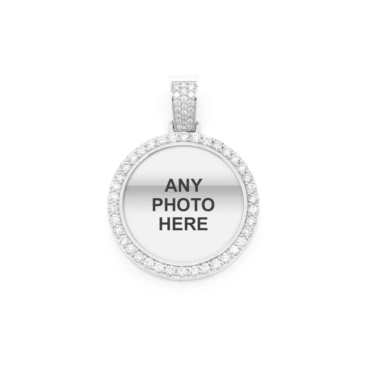 For Him Picture Memory Diamond Pendant in 3.50ctw / White Gold / Natural Diamond – Pendant