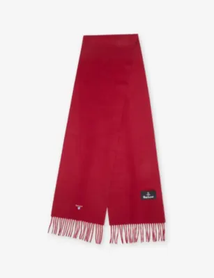 BARBOUR Brand-Embroidered Wool Scarf