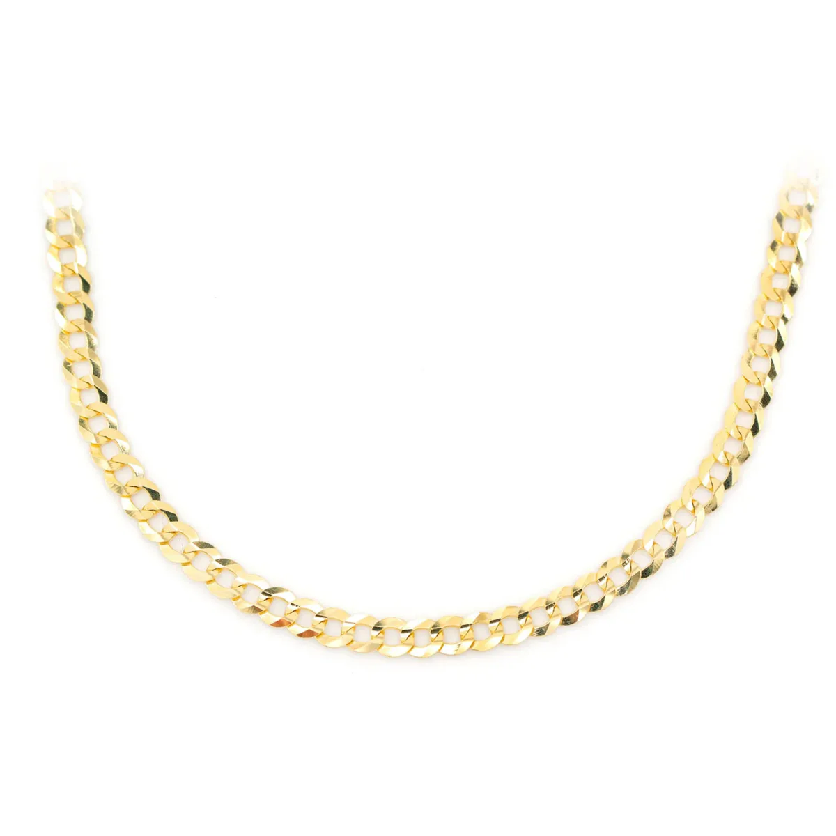 For Him Flat Curb Gold Chain in 3.5mm / Yellow Gold / 22" – Chain