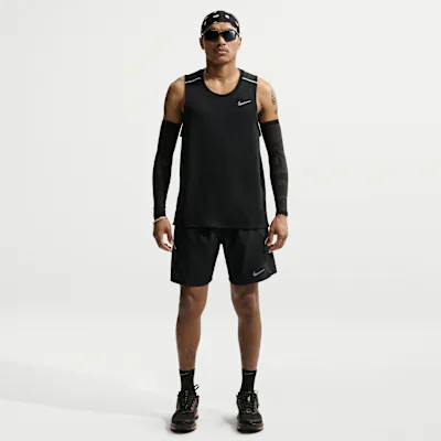 Nike Miler Men's Dri-FIT 18cm (approx.) Brief-Lined Running Shorts - Black/Black